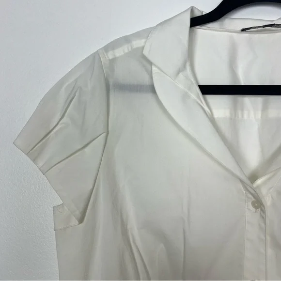 Anne Klein NWT Button Front Blouse Stretch Ivory Professional Office Size 16 - Picture 2 of 8
